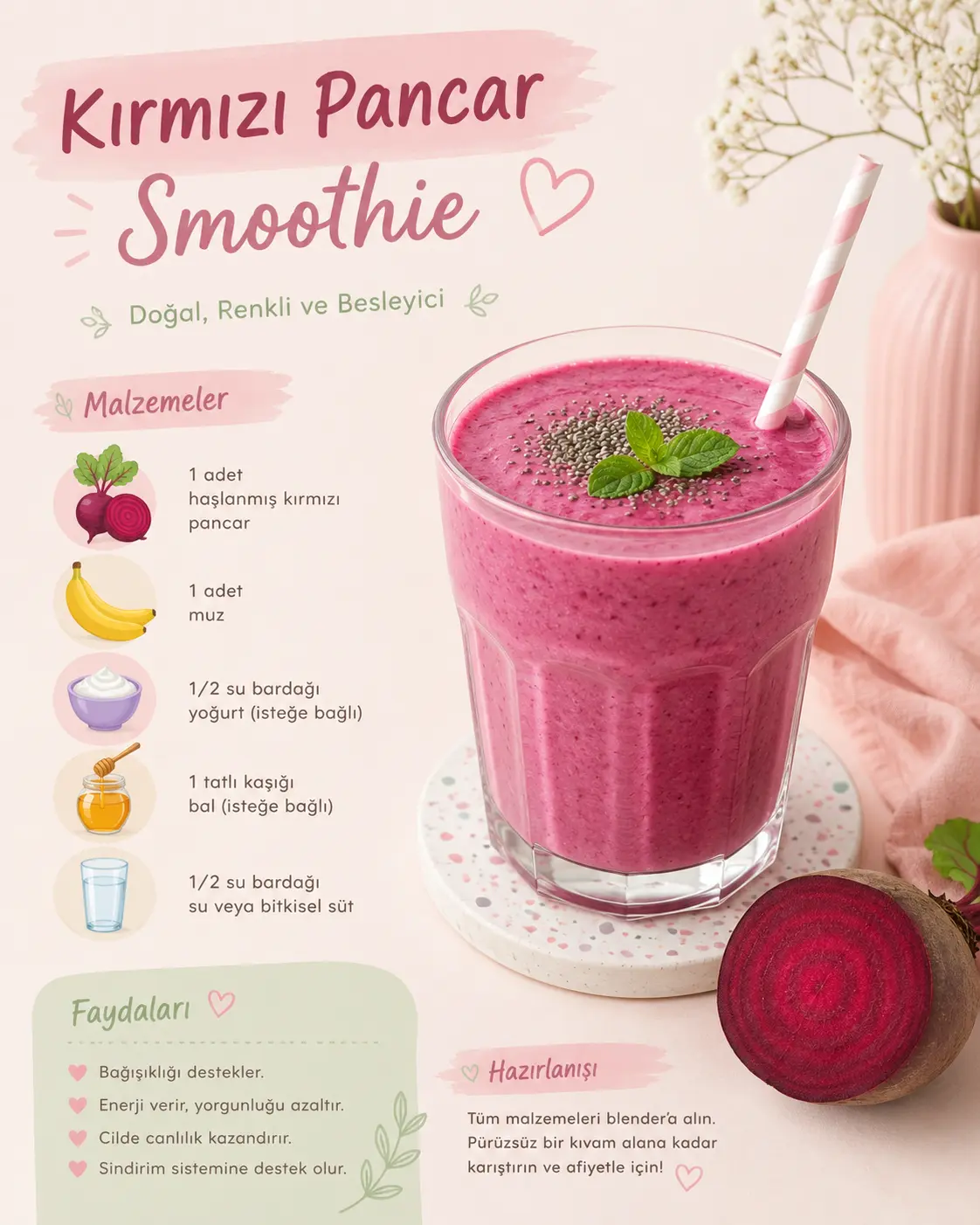 Kırmızı Pancarlı Smoothie
